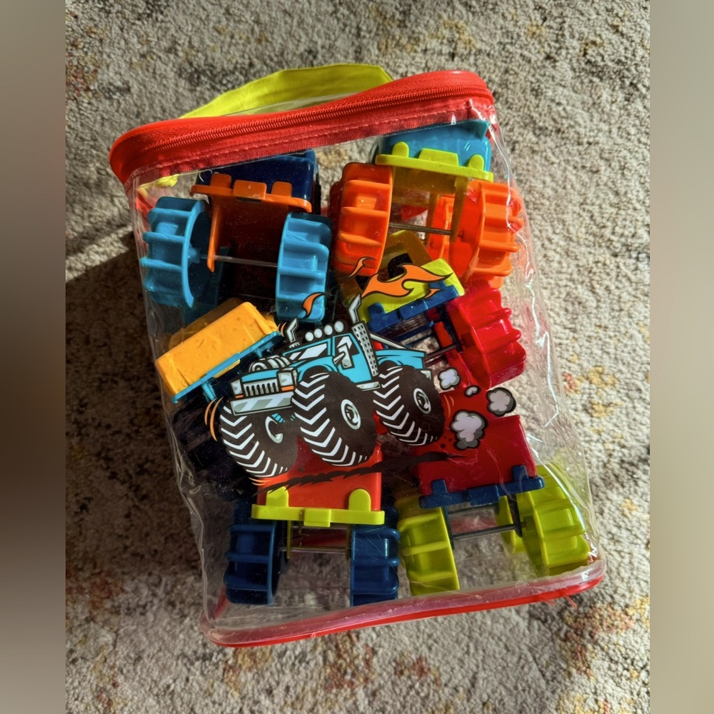 Brightly colored monster trucks (6)
